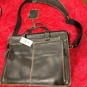 NWT Men's Andrew Marc Leather Laptop Briefcase